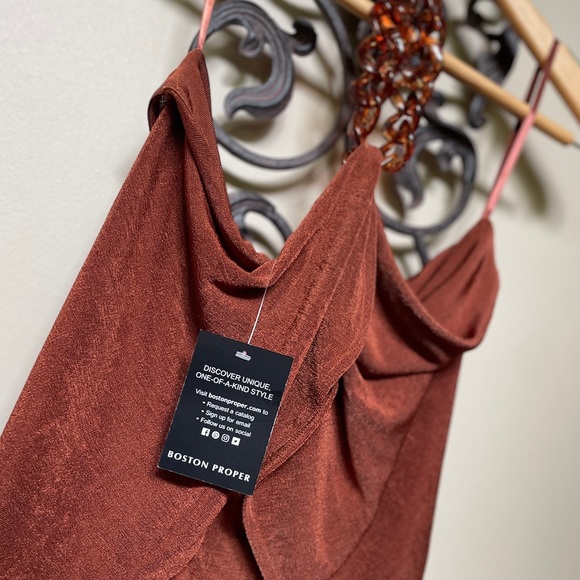 🆕 NWT Boston Proper Metallic Knit Wide Leg Pant Copper Outfit - Picture 6 of 16